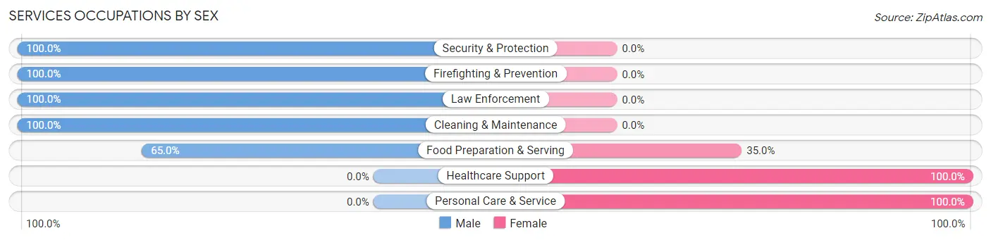 Services Occupations by Sex in Brownsboro