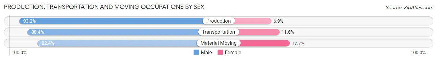 Production, Transportation and Moving Occupations by Sex in Buffalo