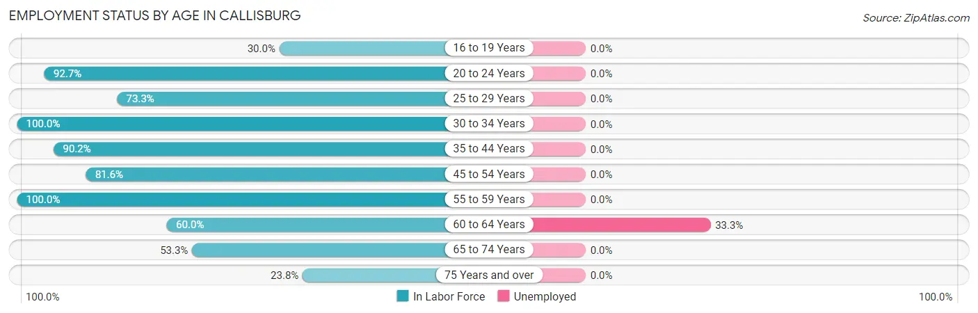 Employment Status by Age in Callisburg