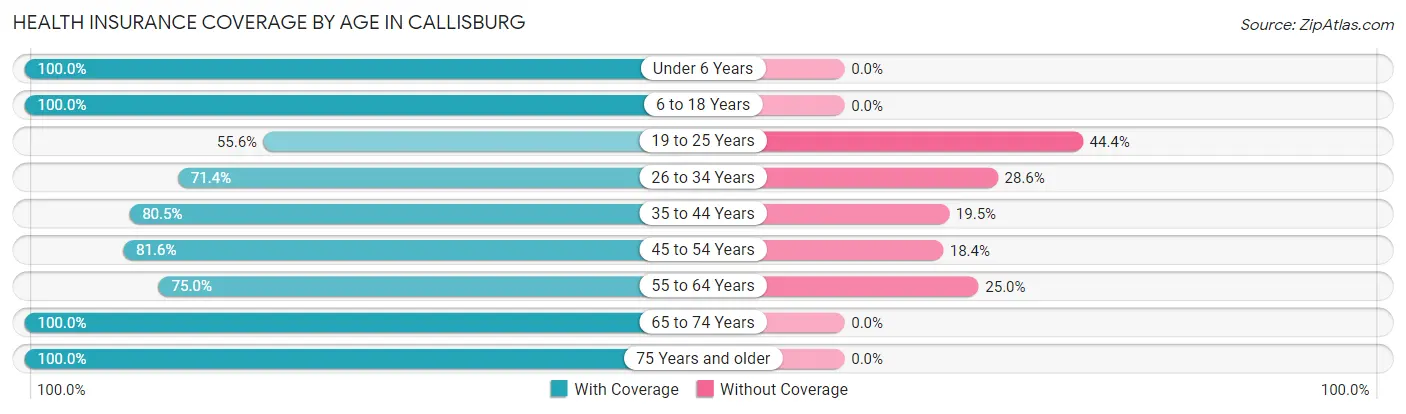 Health Insurance Coverage by Age in Callisburg