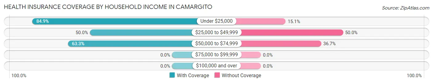 Health Insurance Coverage by Household Income in Camargito