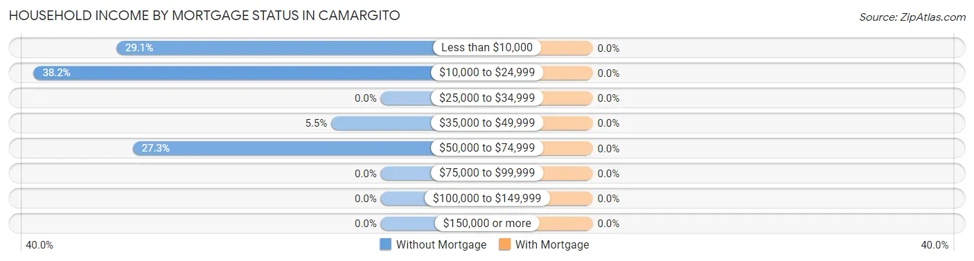 Household Income by Mortgage Status in Camargito