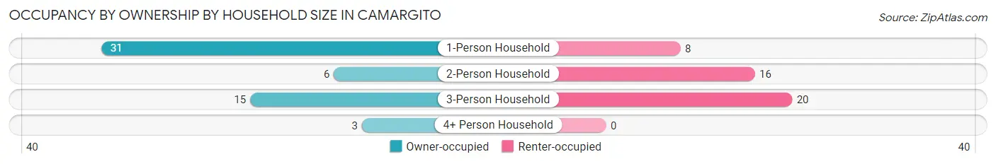 Occupancy by Ownership by Household Size in Camargito