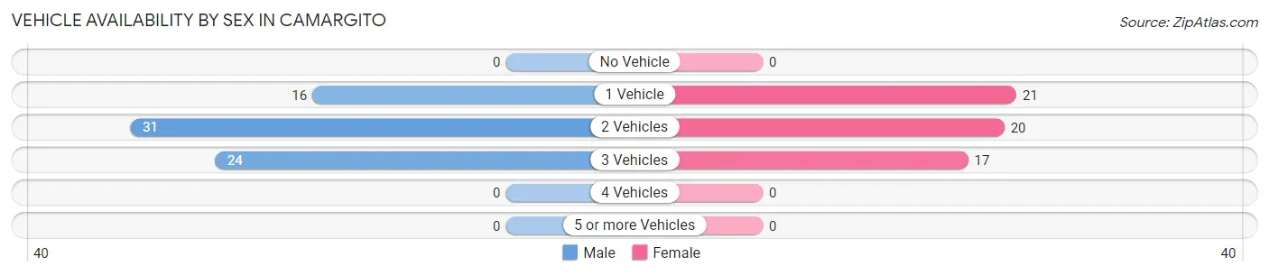 Vehicle Availability by Sex in Camargito