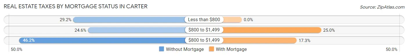 Real Estate Taxes by Mortgage Status in Carter