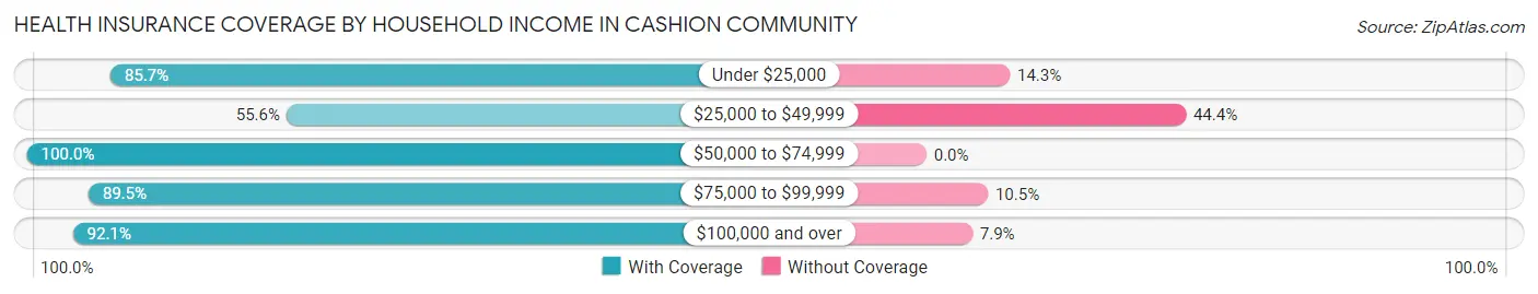 Health Insurance Coverage by Household Income in Cashion Community
