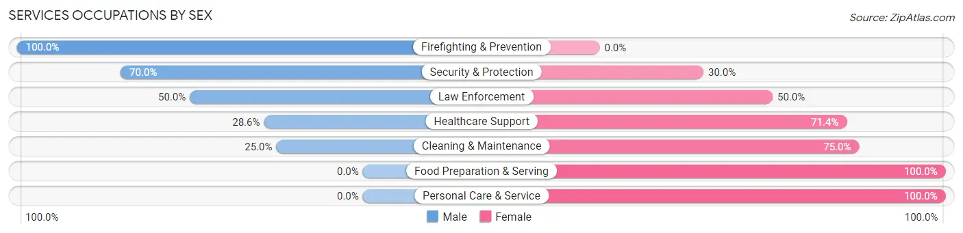 Services Occupations by Sex in Cashion Community
