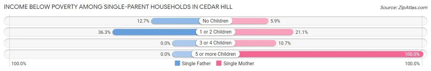 Income Below Poverty Among Single-Parent Households in Cedar Hill