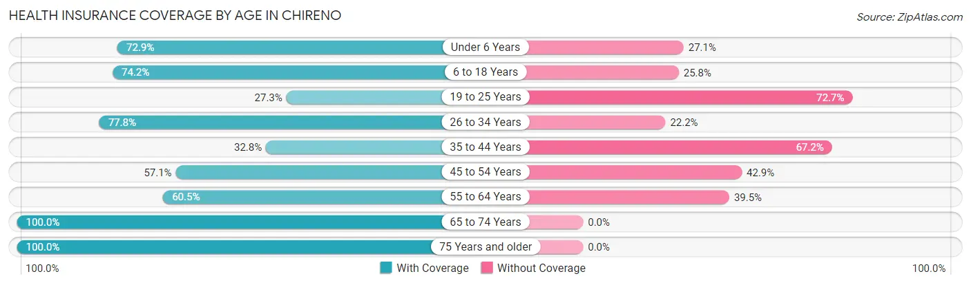 Health Insurance Coverage by Age in Chireno