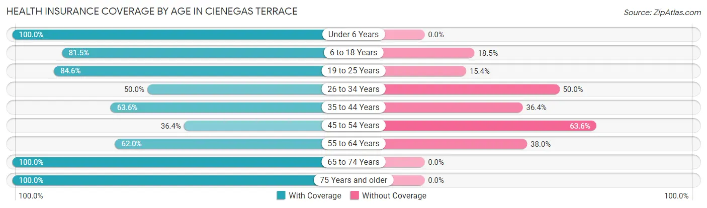 Health Insurance Coverage by Age in Cienegas Terrace