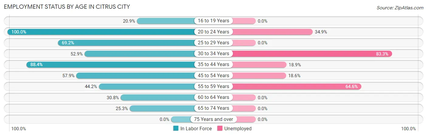 Employment Status by Age in Citrus City