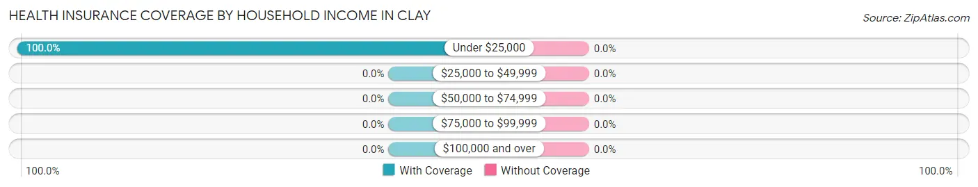 Health Insurance Coverage by Household Income in Clay