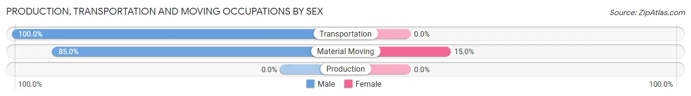 Production, Transportation and Moving Occupations by Sex in Clear Lake Shores