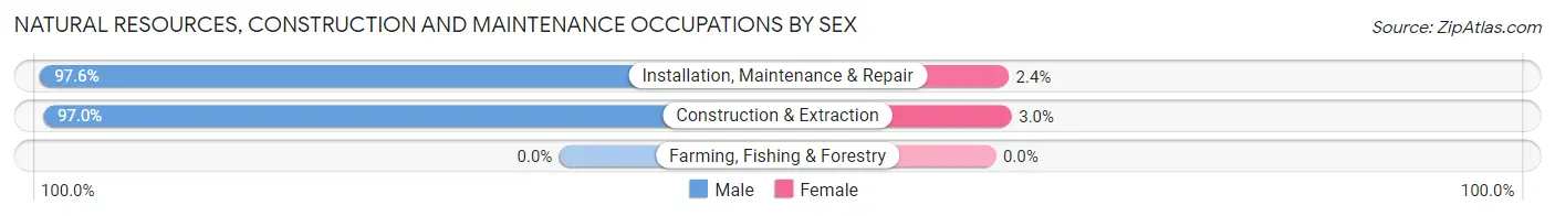 Natural Resources, Construction and Maintenance Occupations by Sex in Cloverleaf