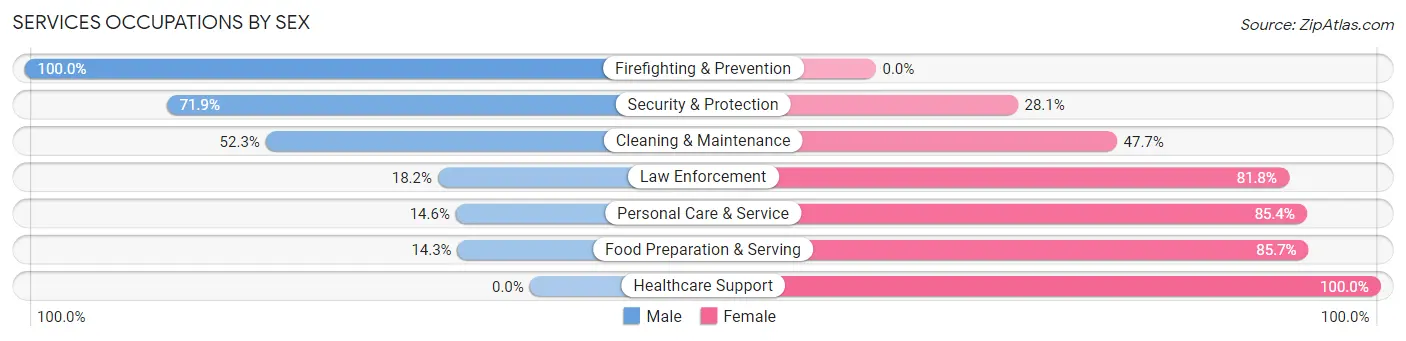 Services Occupations by Sex in Combine