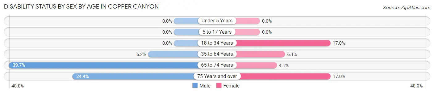Disability Status by Sex by Age in Copper Canyon