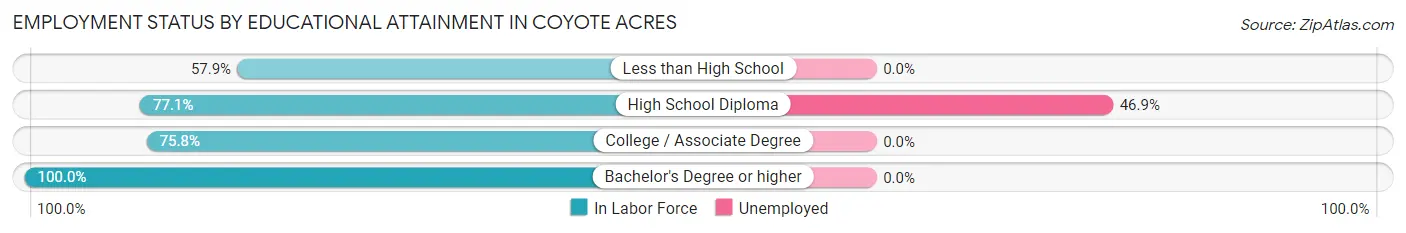 Employment Status by Educational Attainment in Coyote Acres