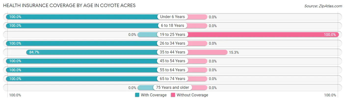 Health Insurance Coverage by Age in Coyote Acres
