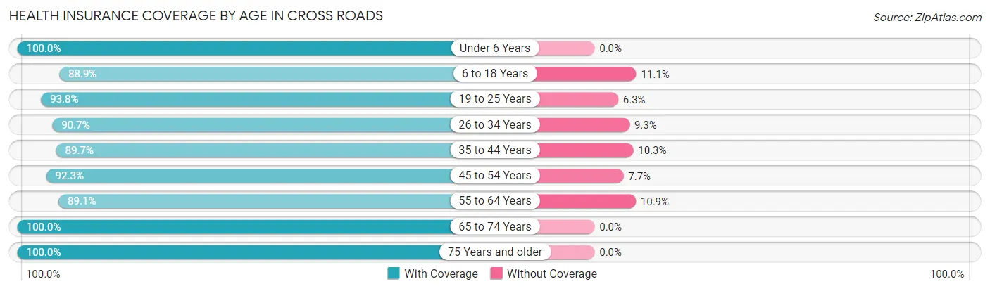 Health Insurance Coverage by Age in Cross Roads