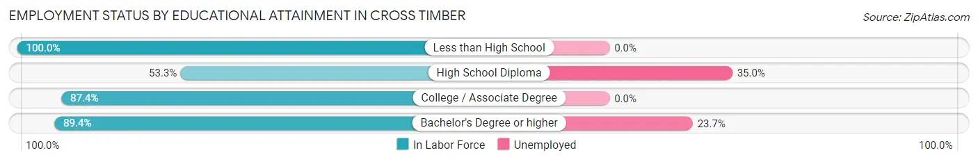 Employment Status by Educational Attainment in Cross Timber