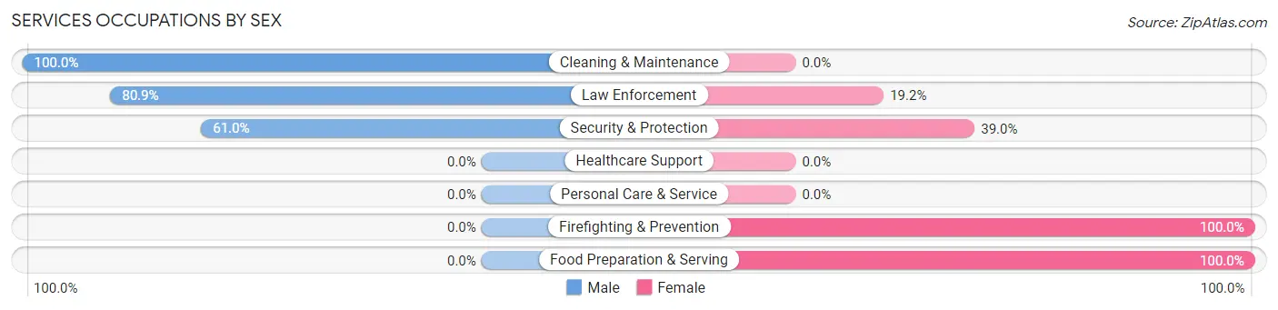 Services Occupations by Sex in Cumings