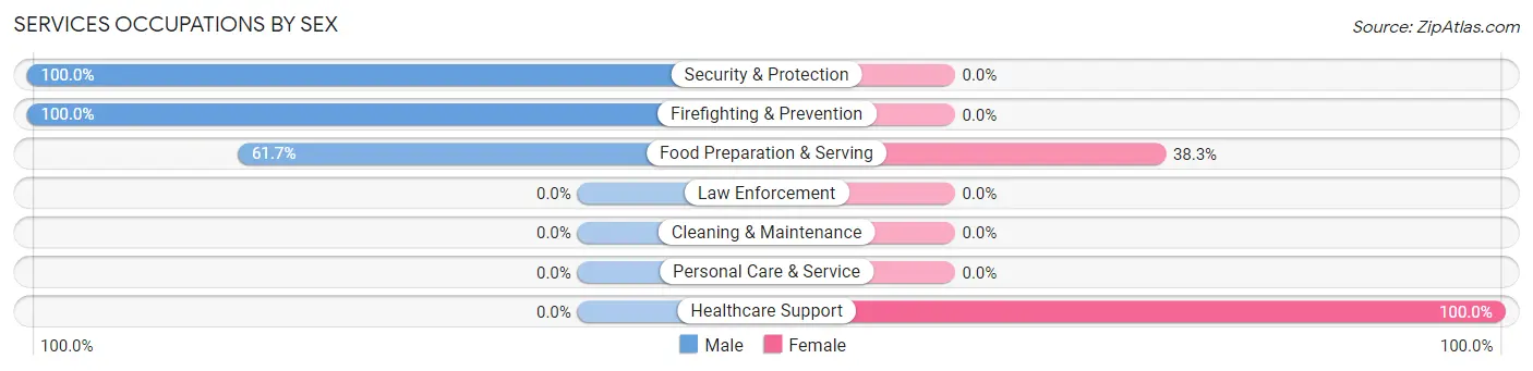 Services Occupations by Sex in deCordova