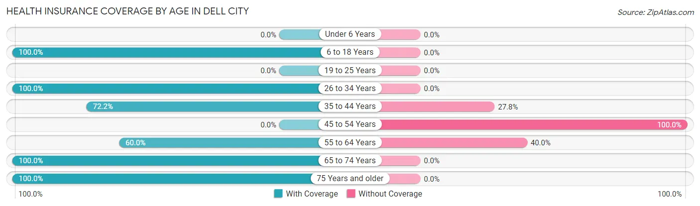 Health Insurance Coverage by Age in Dell City