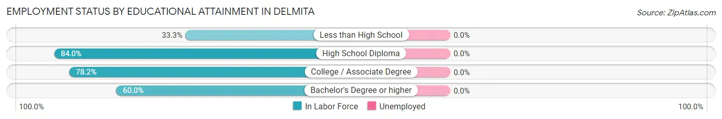 Employment Status by Educational Attainment in Delmita
