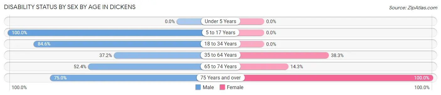 Disability Status by Sex by Age in Dickens