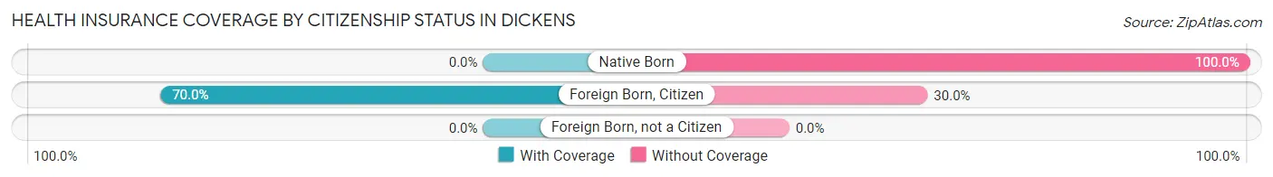 Health Insurance Coverage by Citizenship Status in Dickens