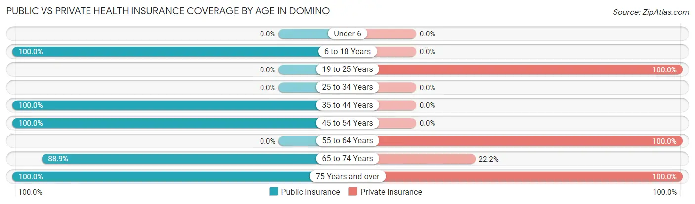 Public vs Private Health Insurance Coverage by Age in Domino