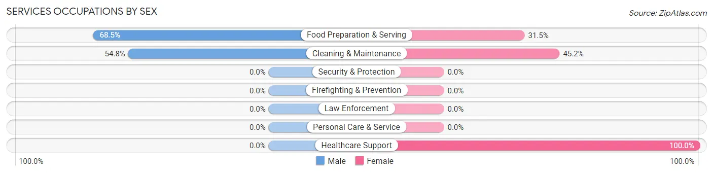 Services Occupations by Sex in Dublin