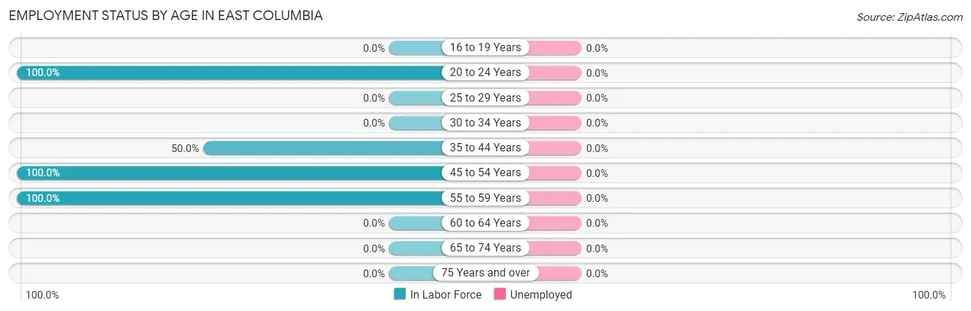Employment Status by Age in East Columbia