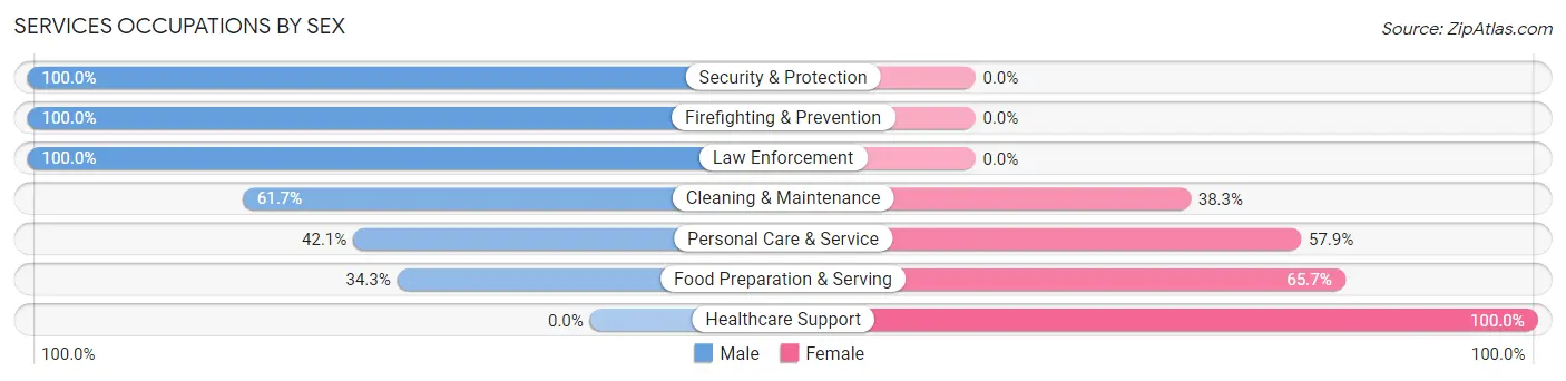 Services Occupations by Sex in Eidson Road