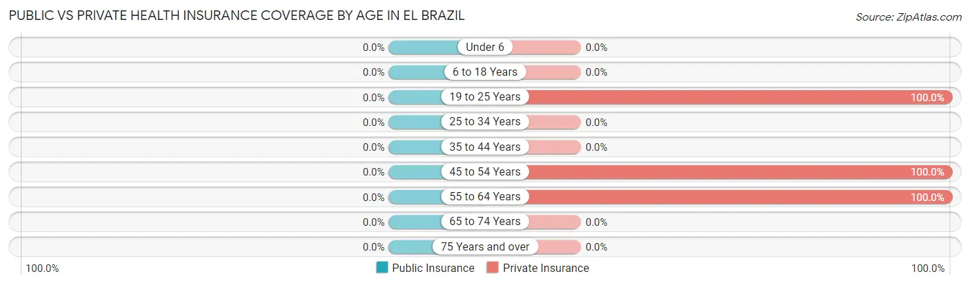 Public vs Private Health Insurance Coverage by Age in El Brazil