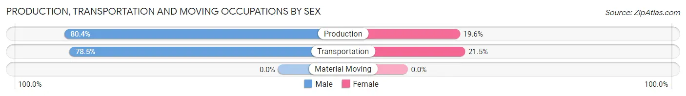 Production, Transportation and Moving Occupations by Sex in El Lago