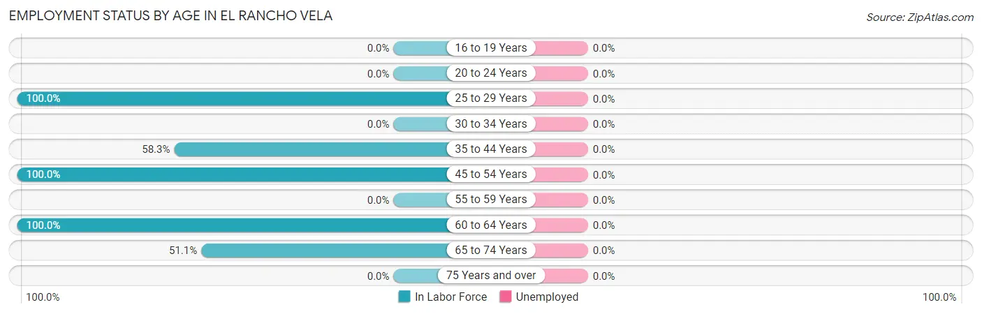 Employment Status by Age in El Rancho Vela