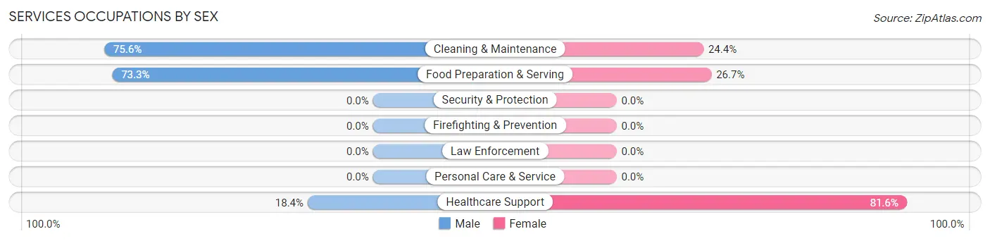 Services Occupations by Sex in Elmendorf
