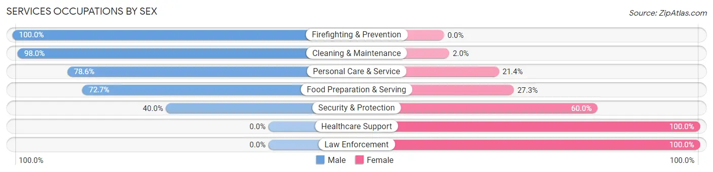 Services Occupations by Sex in Emory