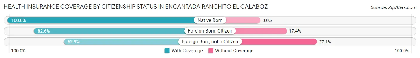Health Insurance Coverage by Citizenship Status in Encantada Ranchito El Calaboz