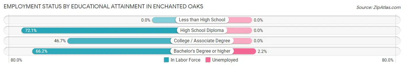 Employment Status by Educational Attainment in Enchanted Oaks
