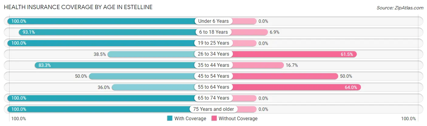 Health Insurance Coverage by Age in Estelline