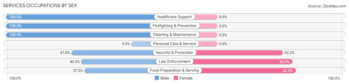 Services Occupations by Sex in Fairchilds