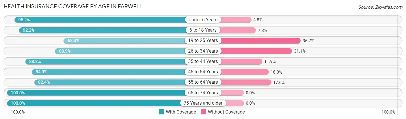 Health Insurance Coverage by Age in Farwell