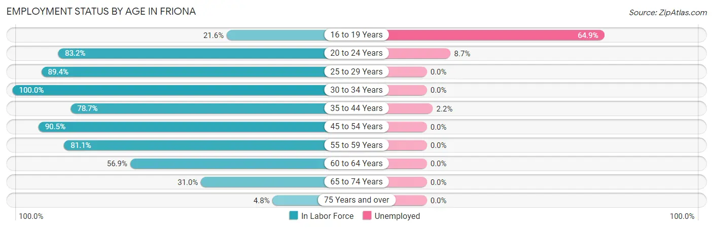 Employment Status by Age in Friona