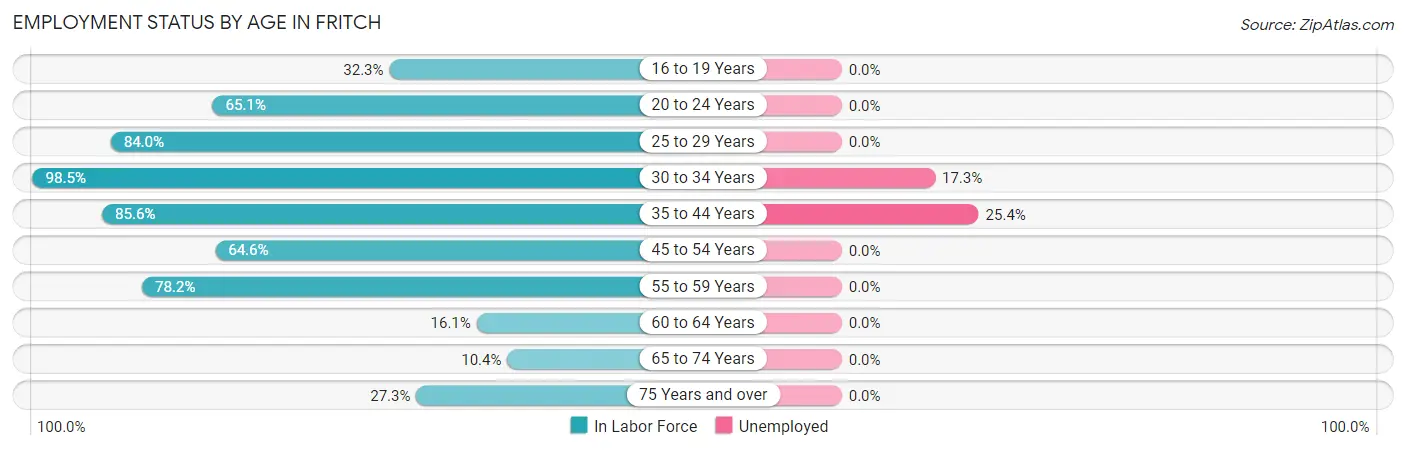 Employment Status by Age in Fritch