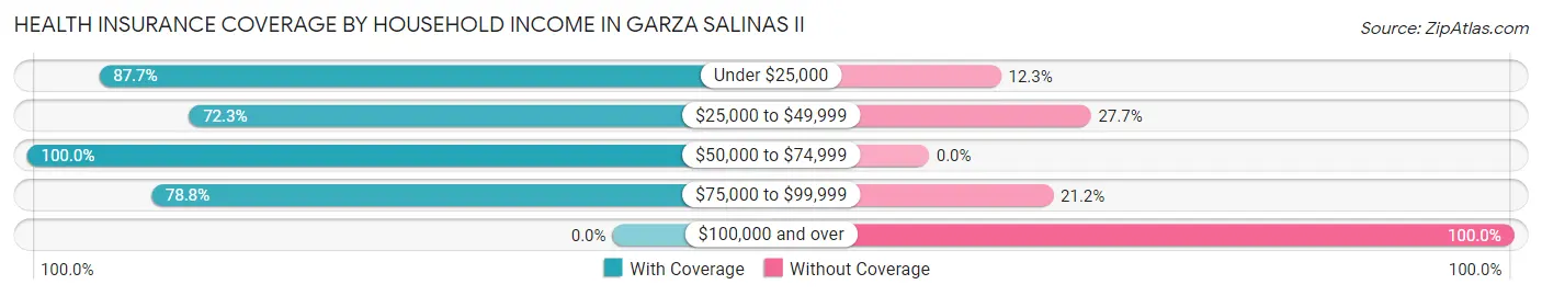 Health Insurance Coverage by Household Income in Garza Salinas II