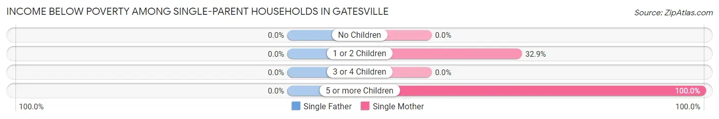 Income Below Poverty Among Single-Parent Households in Gatesville