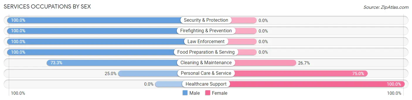 Services Occupations by Sex in Gholson