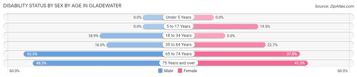 Disability Status by Sex by Age in Gladewater